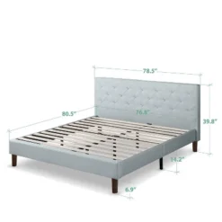 King Shalini Upholstered Platform Bed Frame Light Gray - Zinus -DreamNest Store GUEST b5cebf53 79a3 4c5f ae14 e37bf5b90b69