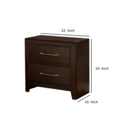 Nightstand With 2 Drawers And Metal Bar Pulls - Benzara -DreamNest Store GUEST b6cdecdf b2bb 452b b68e 5f69cf042d27
