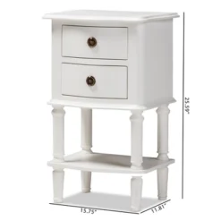 Audrey Finished 2 Drawer Nightstand White - Baxton Studio -DreamNest Store GUEST b6e42b7b c8a3 4f9d b129 94ae2b49e22e