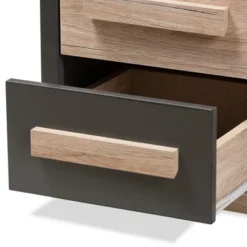 Pandora Modern And Contemporary Two-Tone 2 Drawer Nightstand Dark Gray - Baxton Studio -DreamNest Store GUEST b75eb5bc 94eb 4a4b a660 21ac87b40674