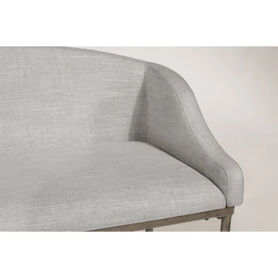 Dillon Counter Height Bench Metal Pewter Woven Fabric - Hillsdale Furniture 4 Dillon Counter Height Bench Metal Pewter Woven Fabric - Hillsdale Furniture - Image 4