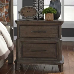 2 Drawer Night Stand W/ Charging Station In Brown - Liberty Furniture -DreamNest Store GUEST b79c5104 0985 43d2 b84a 95f1bb373780
