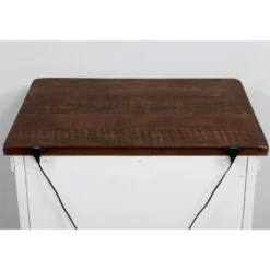 Willow Rustic 3 Drawer Nightstand With USB Plug Distressed White/Walnut - HOMES: Inside + Out -DreamNest Store GUEST b7fe4706 21df 4b71 8bec 15721cc8c069
