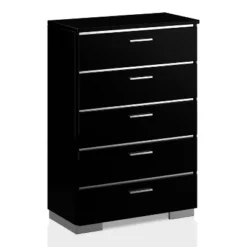 3pc Shorehaven Contemporary Nightstand And Chest California King Bedroom Set Black/Chrome - MiBasics -DreamNest Store GUEST b90e47d7 d53d 4e82 8cf3 1605c33de7ec