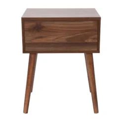 Flash Furniture Hatfield Mid-Century Modern One Drawer Wood Nightstand, Side Accent Or End Table With Soft Close Storage Drawer, Dark Walnut -DreamNest Store GUEST b913f3d8 3ee2 49d1 a6e8 a9ab38b196c2