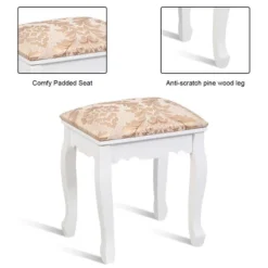 Costway Vanity Table Jewelry Makeup Desk Bench Dresser Stool White -DreamNest Store GUEST b9249917 c7f1 456e a135 c2d6a2dc0a12
