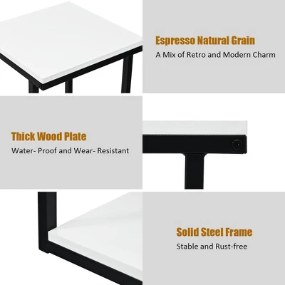 Costway 3-Tier End Table Sofa Side Table Night Stand W/ Shelf For Living Room White 7 Costway 3-Tier End Table Sofa Side Table Night Stand W/ Shelf For Living Room White - Image 7