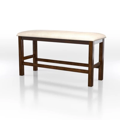 Foret Padded Counter Height Bench Rustic Oak/Beige - HOMES: Inside + Out 4 Foret Padded Counter Height Bench Rustic Oak/Beige - HOMES: Inside + Out - Image 4