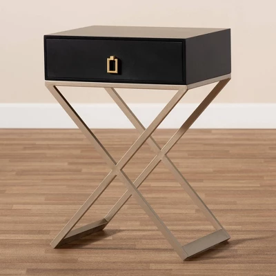 1 Drawer Patricia Brass Tone Metal Nightstand - Baxton Studio 8 1 Drawer Patricia Brass Tone Metal Nightstand - Baxton Studio - Image 8