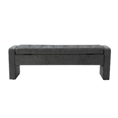 Jaime 55.1" Wide Storage Bench | ARTFUL LIVING DESIGN 4 Jaime 55.1" Wide Storage Bench | ARTFUL LIVING DESIGN - Image 4