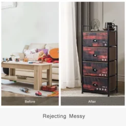 Costway 4 Drawer Fabric Dresser Storage Tower Steel Frame Closet -DreamNest Store GUEST bd119db1 0fd8 4c9f bfcb 0f629a7beefb