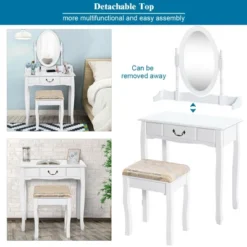 Costway Vanity Table Jewelry Makeup Desk Bench Dresser Stool -DreamNest Store GUEST be0302c4 f05f 452e 85f2 2d9a9b232e22