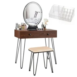Costway Vanity Makeup Dressing Table W/ 3 Lighting Modes Mirror Touch Switch RusticCoffee 20 Costway Vanity Makeup Dressing Table W/ 3 Lighting Modes Mirror Touch Switch RusticCoffee -DreamNest Store GUEST be287d4b 0aee 4ec4 9b5e 80fce6ac957e