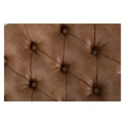 52.25" Draper Large Decorative Bench With Button Tufting Light Brown Faux Leather - HomePop -DreamNest Store GUEST bebd0a2d a846 46d0 88e3 0c97dca32869