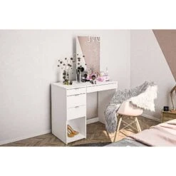 Joplin Vanity With Mirror White - Polifurniture -DreamNest Store GUEST bf88cb95 bb1b 4a9d b308 dfee7c7fa003