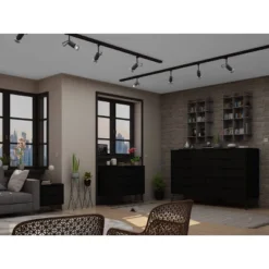 Rockefeller 10 Drawer Dresser, 3 Drawer Dresser And 2 Drawer Nightstand Set - Manhattan Comfort