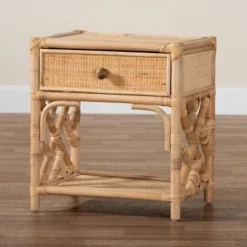 Camara Rattan 1 Drawer Nightstand Gray - Bali & Pari -DreamNest Store GUEST c04b6603 ce3f 4f89 b7ab 95d31bc52a86