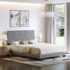 Boyd Sleep Brussels Faux Leather Platform Bed Frame And Headboard -DreamNest Store GUEST c08be640 f1c7 4a72 b75f 4a79afb49287