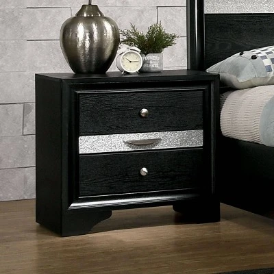 2pc Queen Whether By Bed With Nightstand Black - MiBasics 5 2pc Queen Whether By Bed With Nightstand Black - MiBasics - Image 5