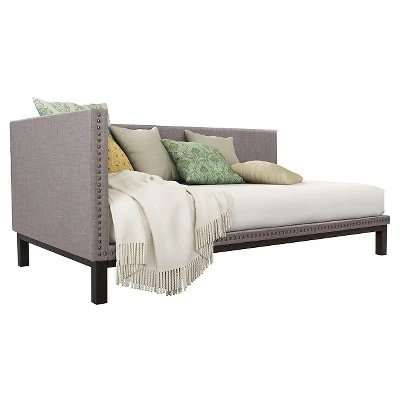 DHP Twin Mid Century Modern Upholstered Daybed Gray - Dorel Home Products 1 DHP Twin Mid Century Modern Upholstered Daybed Gray - Dorel Home Products