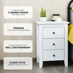 Nightstand End Beside Table Drawers Modern Storage Bedroom Furniture White -DreamNest Store GUEST c25bfaa7 7085 4ee6 9995 564d940e07bf