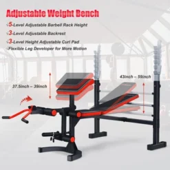Costway Multi-function Adjustable Olympic Weight Bench W/Preacher Curl Home Gym Training -DreamNest Store GUEST c2df532b 0835 4ca7 be13 2fa3bc981133