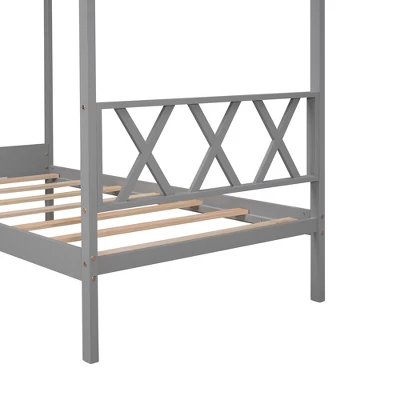Twin Size Wood House Bed Frame With Storage Space-ModernLuxe 5 Twin Size Wood House Bed Frame With Storage Space-ModernLuxe - Image 5