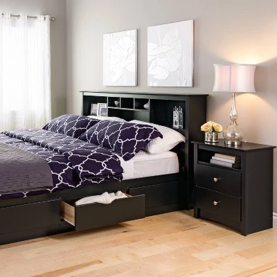 Tall 2 - Drawer Nightstand With Open Shelf - Prepac 2 Tall 2 - Drawer Nightstand With Open Shelf - Prepac - Image 2