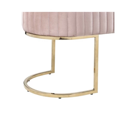 Simple Relax Set Of 2 Velvet Bench With Metal Base In Pink 3 Simple Relax Set Of 2 Velvet Bench With Metal Base In Pink - Image 3