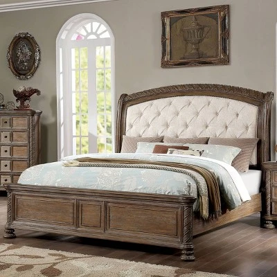 6pc Lellen Bedroom Set Beige/Rustic Natural Tone - HOMES: Inside + Out 1 6pc Lellen Bedroom Set Beige/Rustic Natural Tone - HOMES: Inside + Out