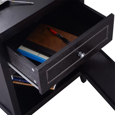 Costway End Table Nightstand Living Room Furniture Espresso Beechwood 9 Costway End Table Nightstand Living Room Furniture Espresso Beechwood - Image 9