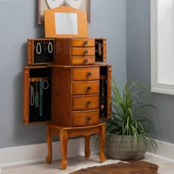 Marie Jewelry Armoire Oak - Powell Company -DreamNest Store GUEST c532f5ae e7e5 4ed1 a9ca 97ab2914befb