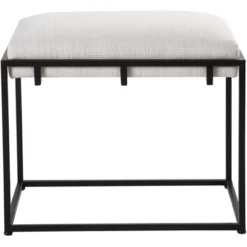 Uttermost Paradox 24" Wide Matte Black And White Small Bench