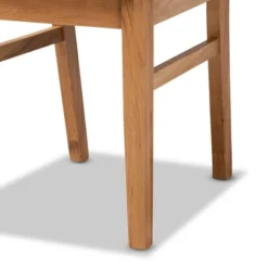 Set Of 2 Idris Fabric Upholstered Rattan Dining Chairs Black/Oak Brown - Baxton Studio -DreamNest Store GUEST c5920652 d152 4419 8316 14d7f7ab27b2