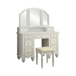 3pc Branson 9 Drawer Transitional Vanity Table Set - HOMES: Inside + Out -DreamNest Store GUEST c595cca2 a85b 4c84 bc44 574d929fd4fe