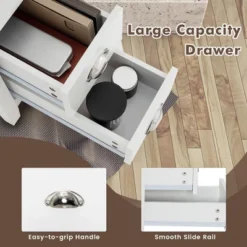 Tangkula 2PCS Nightstand Side End Sofa Table W/ 2 Drawers For Living Room Bedroom White 14 Tangkula 2PCS Nightstand Side End Sofa Table W/ 2 Drawers For Living Room Bedroom White -DreamNest Store GUEST c6896f0c 34a3 48f4 95a2 ded460a2de1e