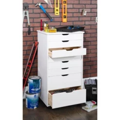 Cary 8 Drawer Rolling Storage Cart - Linon -DreamNest Store GUEST c68e1960 a9d4 40c3 83f9 faab1b3f3f7e