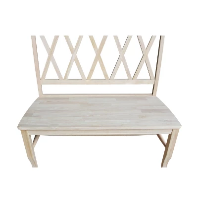 Double X - Back Bench - Unfinished - International Concepts 6 Double X - Back Bench - Unfinished - International Concepts - Image 6