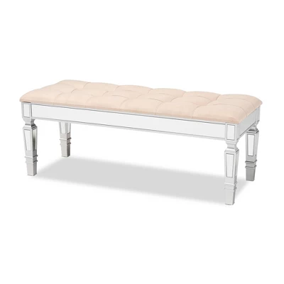 Hedia Fabric Upholstered And Wood Accent Bench - Baxton Studio 8 Hedia Fabric Upholstered And Wood Accent Bench - Baxton Studio - Image 8