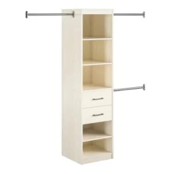 Kelly 5 Shelf 2 Drawer Closet Organizer With 3 Adjustable Hanging Rods Ivory Oak - Novogratz -DreamNest Store GUEST c7dbb06c 46b0 4f09 bbae bb1242499e12