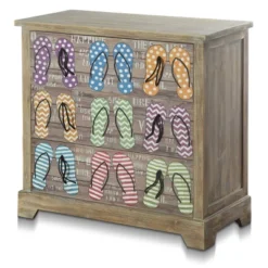 Key West Three Drawer Chest Flipflop Design Gray - StyleCraft