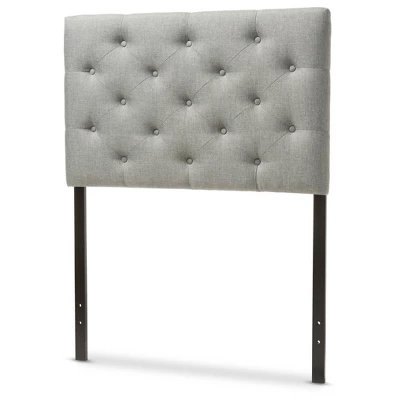Twin Viviana Modern And Contemporary Fabric Upholstered Button Tufted Headboard Gray - Baxton Studio 1 Twin Viviana Modern And Contemporary Fabric Upholstered Button Tufted Headboard Gray - Baxton Studio