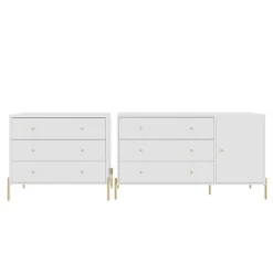 Set Of 2 Jasper 3 Sideboard Drawer Dresser And 3 Classic Drawer Dresser - Manhattan Comfort -DreamNest Store GUEST c99bc4b9 0d48 4919 a001 f6f7f3659ff2