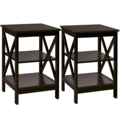 Costway 2 PCS 3-Tier Nightstand End Table X Design Storage Display Shelf Living Room 20 Costway 2 PCS 3-Tier Nightstand End Table X Design Storage Display Shelf Living Room -DreamNest Store GUEST c9acc6b2 0473 4a6f bcfe c679892b5ed5