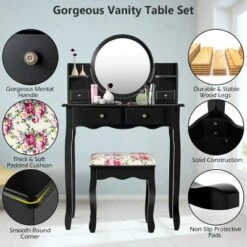 Costway Makeup Vanity Table Drawers Oval Dressing Table Kids Gift 13 Costway Makeup Vanity Table Drawers Oval Dressing Table Kids Gift -DreamNest Store GUEST ca259dfa 710c 4d46 bcea 45d6b93d2e4e