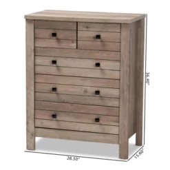 Derek Natural Wood 5 Drawer Chest Brown - Baxton Studio -DreamNest Store GUEST cabe7ab4 15f3 4d4e b3ef 406165c9cd68