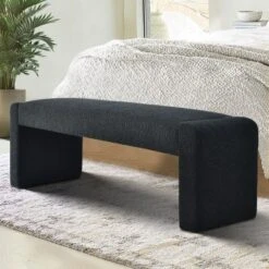 Kaia 47" Faux Shearling Look Waterfall Upholstered Bench-The Pop Maison -DreamNest Store GUEST caec3dc0 aba9 4986 b884 c2a364c7254f