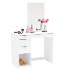 Joplin Vanity With Mirror White - Polifurniture -DreamNest Store GUEST cb494008 2164 4a12 a13f a3906299c5a1