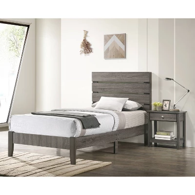 Derries Slatted Platform Bed Gray - HOMES: Inside + Out 2 Derries Slatted Platform Bed Gray - HOMES: Inside + Out - Image 2