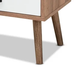 Hubbard Two-Tone Wood And Metal 1 Drawer Nightstand Natural Brown/Black/White - Baxton Studio -DreamNest Store GUEST cc00ab6e ef88 4ef8 9412 82a98329dc34